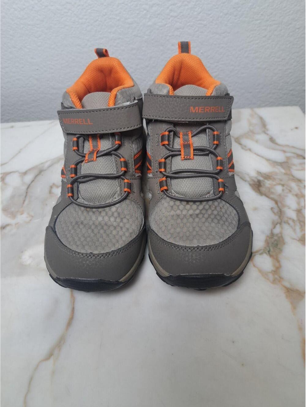 Merrell Boys Outback Mid Gunsmoke Hiking Boots Or High Sneakers New In Box Sz 4